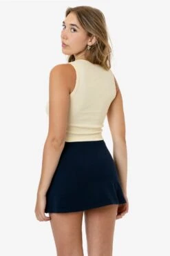 4357 - Baby Rib Sleeveless V-Neck Crop Tank 23 4357 - Baby Rib Sleeveless V-Neck Crop Tank -Tops Zone 4357 GRACIE CREME 1