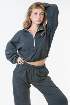 F396 - Flex Fleece Half Zip Cropped Pullover -Tops Zone 4 383c730a 44ea 4928 863d bf34cca2581e