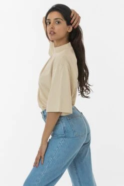 1825GD Unisex - Oversized Short Sleeve High Mockneck T-shirt -Tops Zone 5 77776a28 e573 4248 879a a85ad32728fa