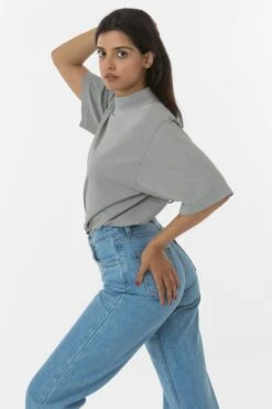 1825GD Unisex - Oversized Short Sleeve High Mockneck T-shirt -Tops Zone 6 0ec6a329 0a0f 4a85 b7e0 19085d59b582