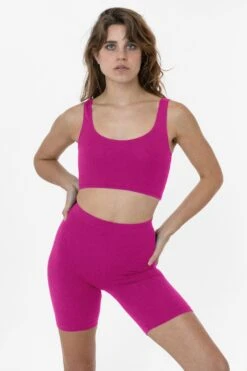 8383 - Cotton Spandex Tank Crop Top -Tops Zone 83 redviolet2