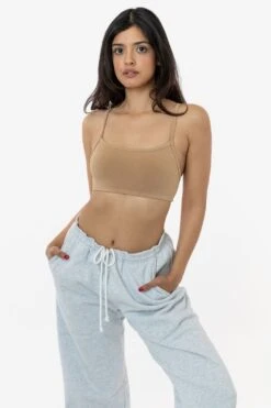 83016GD - Garment Dye Basic Bralette -Tops Zone 83016GD KHAKI 1