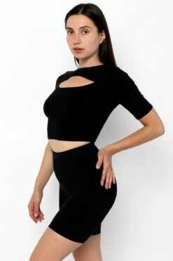 83071GD - Cut Out Crop Top 20 83071GD - Cut Out Crop Top -Tops Zone 83071GD MorePhoto1