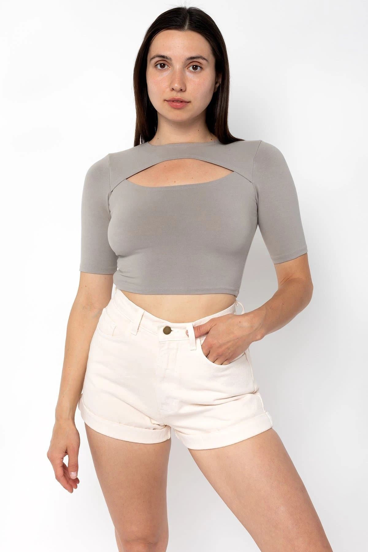 83071GD - Cut Out Crop Top 2 83071GD - Cut Out Crop Top - Image 2