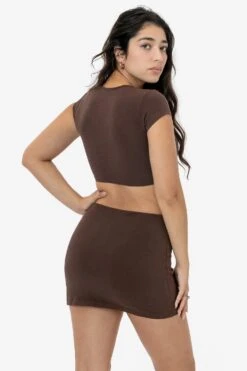 83072GD - Garment Dye Micro Crop Tee -Tops Zone 83072GD 8384GD CHOCOLATE BRITTANY 2k