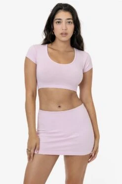 83072GD - Garment Dye Micro Crop Tee -Tops Zone 83072GD 8384GD CRADLEPINK BRITTANY 1k