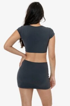 83072GD - Garment Dye Micro Crop Tee -Tops Zone 83072GD 8384GD DOLPHINBLUE BRITTANY 2k