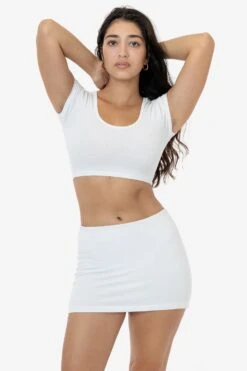 83072GD - Garment Dye Micro Crop Tee -Tops Zone 83072GD 8384GD WHITE BRITTANY 1k