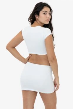 83072GD - Garment Dye Micro Crop Tee -Tops Zone 83072GD 8384GD WHITE BRITTANY 3k