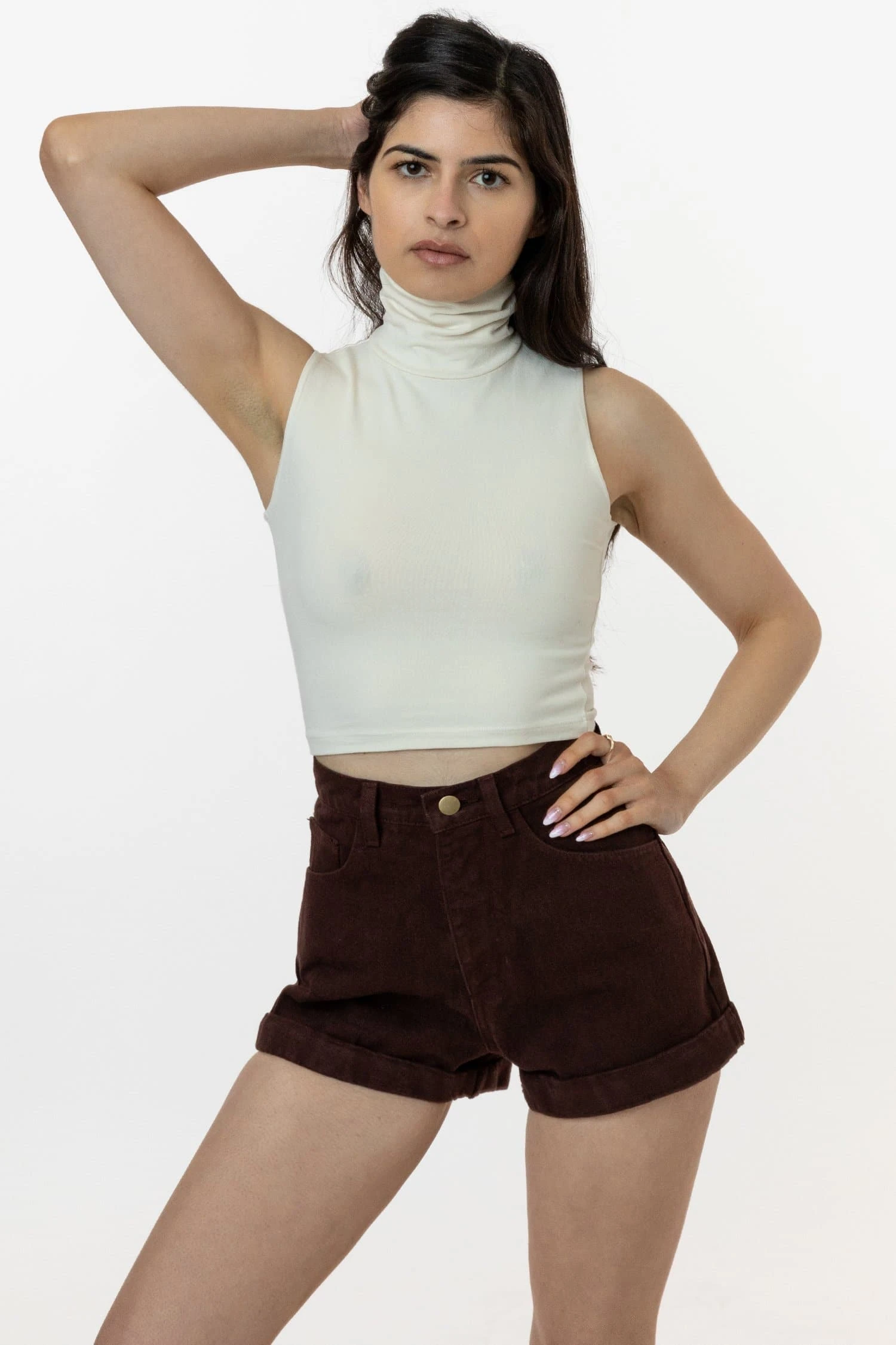 83073GD - Garment Dye Sleeveless Turtleneck Crop Top 7 83073GD - Garment Dye Sleeveless Turtleneck Crop Top - Image 7