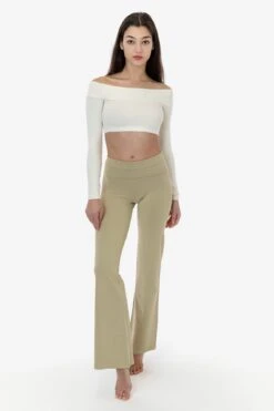 83074GD - Cotton Spandex Long Sleeve Off Shoulder Crop Top -Tops Zone 83074GD FB 2f