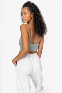 83076GD - Crossover Wrap Crop Top -Tops Zone 83076 EUCALYPTUS 1