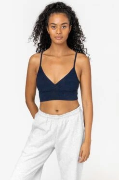 83076GD - Crossover Wrap Crop Top -Tops Zone 83076 NAVY 1