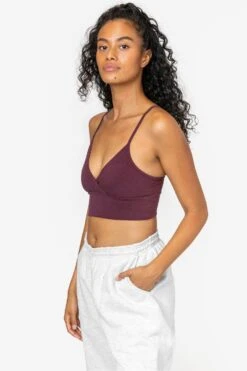 83076GD - Crossover Wrap Crop Top -Tops Zone 83076 PORT 1