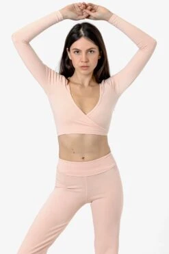 83077GD - Garment Dye Long Sleeve Wrap Top -Tops Zone 83077 KARLA 3