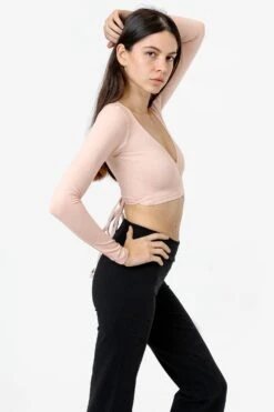 83077GD - Garment Dye Long Sleeve Wrap Top -Tops Zone 83077 KARLA 6 2