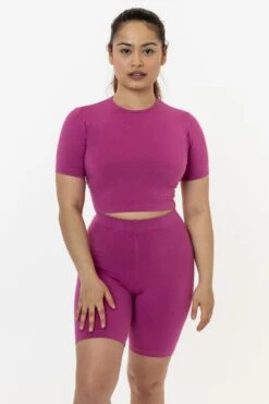 83078GD - Garment Dye Short Sleeve Crop Top -Tops Zone 83078 berry