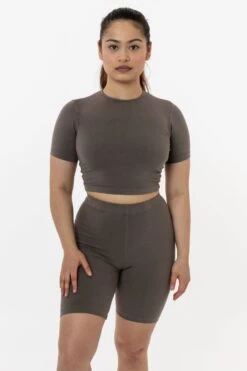 83078GD - Garment Dye Short Sleeve Crop Top -Tops Zone 83078 falcon