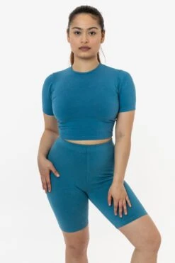 83078GD - Garment Dye Short Sleeve Crop Top -Tops Zone 83078 frenchblue