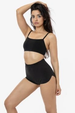 8314GD - Garment Dye Dolphin Hem Hot Short 19 8314GD - Garment Dye Dolphin Hem Hot Short -Tops Zone 8314GD BLACK NATALIE 3