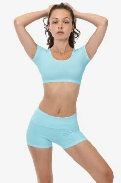 8319GD - Garment Dye Yoga Shorts -Tops Zone 8319GD AQUAMARINE 4s
