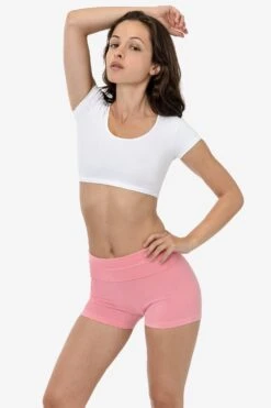 8319GD - Garment Dye Yoga Shorts -Tops Zone 8319GD STRAWBERRY PINK F