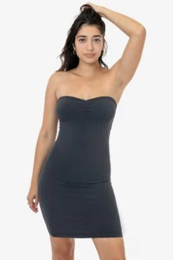 8333GD - Ruched Front Tube Dress -Tops Zone 8333D DOLPHINBLUE 1k