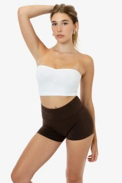 8337GD - Garment Dye Ruched Front Tube Top -Tops Zone 8337GD WHITE 1