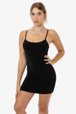 83601GD - Garment Dye Spaghetti Mini Dress -Tops Zone 83601GD BLACK 1