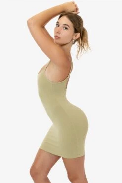 83601GD - Garment Dye Spaghetti Mini Dress -Tops Zone 83601GD ECRU 2