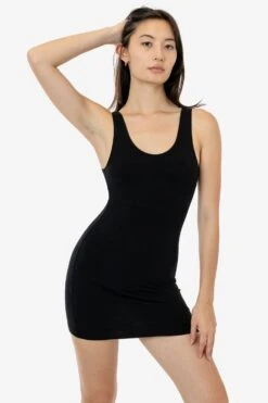 83610GD - Garment Dye Tank Mini Dress -Tops Zone 83610GD RENE BLACK 1