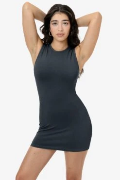 83665GD - Garment Dye Sleeveless Crewneck Mini Dress -Tops Zone 83665GD BRITTANY DOLPHIN 1