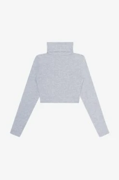 8366GD - Cropped Cotton Spandex Garment Dye Turtleneck -Tops Zone 8366GD Heather