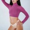 8366GD - Cropped Cotton Spandex Garment Dye Turtleneck
