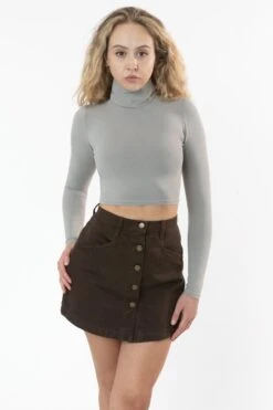 8366GD - Cropped Cotton Spandex Garment Dye Turtleneck -Tops Zone 8366GD 9