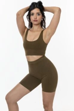 8382GD - Garment Dye Bike Shorts -Tops Zone 8382gd darkolive