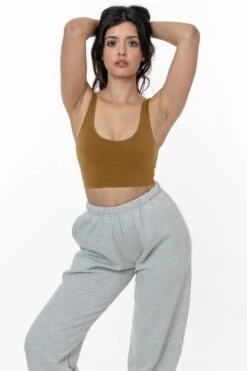 8383GD - Garment Dye Cotton Spandex Crop Tank -Tops Zone 8383gd brass 1