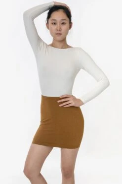 8385GD - Garment Dye Mini Skirt -Tops Zone 8385 brass