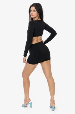 8388GD - Garment Dye Ruched Front Mini Skirt -Tops Zone 8387GD 8388GD blk2k