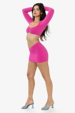 8388GD - Garment Dye Ruched Front Mini Skirt -Tops Zone 8387GD 8388GD pink2k 2c1ab5df 2974 4657 b4ca d7bfe99eb4b2