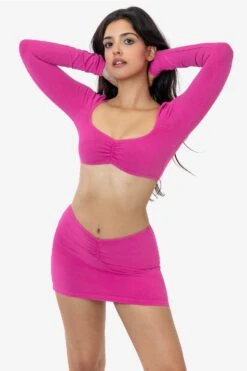 8388GD - Garment Dye Ruched Front Mini Skirt -Tops Zone 8388GD 8387GD RASPBERRY2k 5180b923 d7e7 4f6d 9892 9a8410e4facc