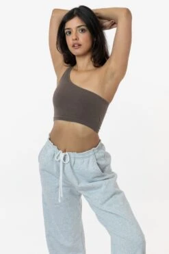 8389GD - Garment Dye One Shoulder Crop Top -Tops Zone 8389GD natalie falcon