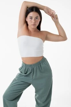 8393 - Cotton Spandex Tube Top -Tops Zone 8393 white2