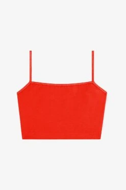 8396 - Spaghetti Crop Top -Tops Zone 8396 Red Orange