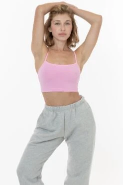 8396 - Spaghetti Crop Top -Tops Zone 8396 candypink
