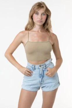 8396 - Spaghetti Crop Top -Tops Zone 8396 brittany hazelnut