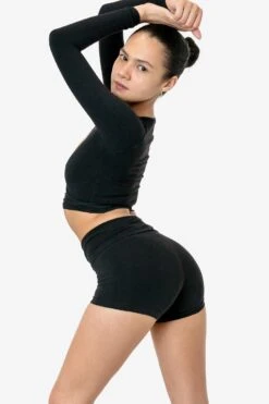 8319GD - Garment Dye Yoga Shorts -Tops Zone BLACK 1 14ff9339 e6ab 4816 ac4f c6491a3a5e01