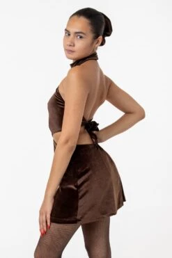 VVT407 - Velvet Halter Diamond Cutout Dress -Tops Zone CLOSE2OK