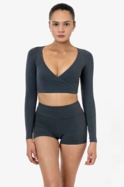 8319GD - Garment Dye Yoga Shorts -Tops Zone DOLPHINBLUE 3