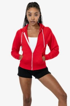 F97 Unisex - Flex Fleece Zip Up Hoodie -Tops Zone F97 red1